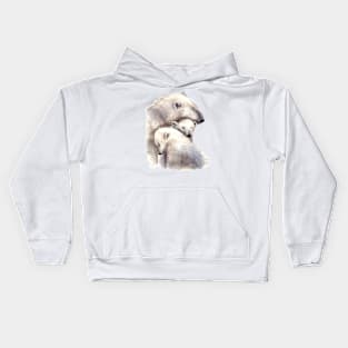 white bear's family Kids Hoodie